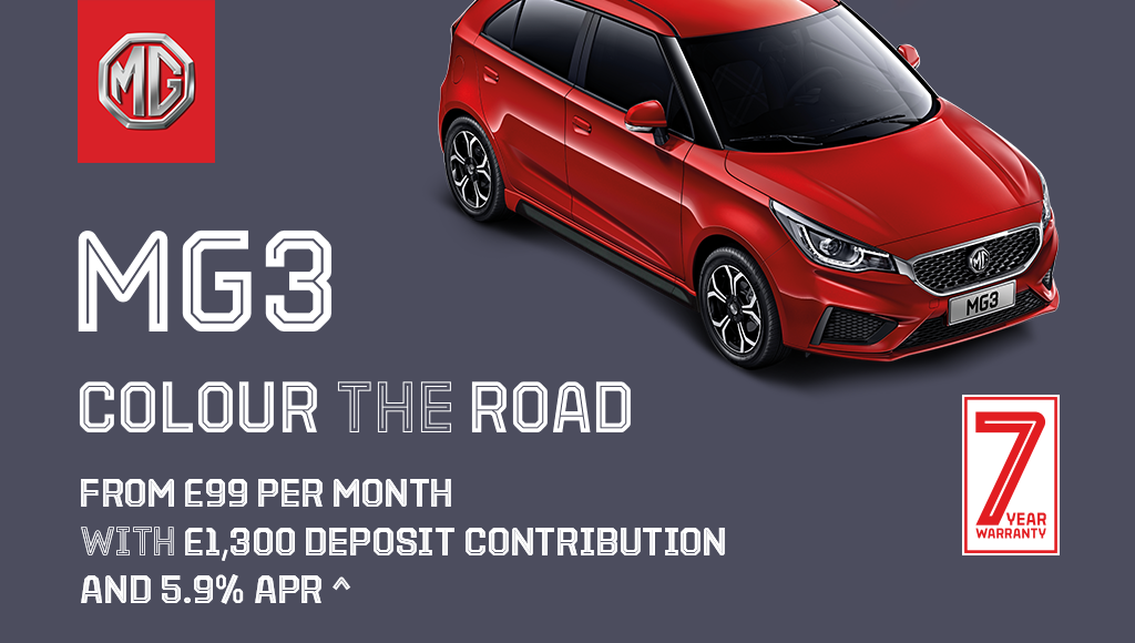 MG3 | Colour The Road | £1,250 Deposit contribution and 5.9% APR Representative^ | 7 Year Warranty
