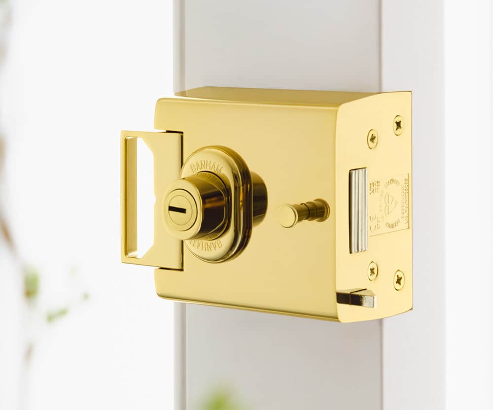 Banham lock detail with stained glass